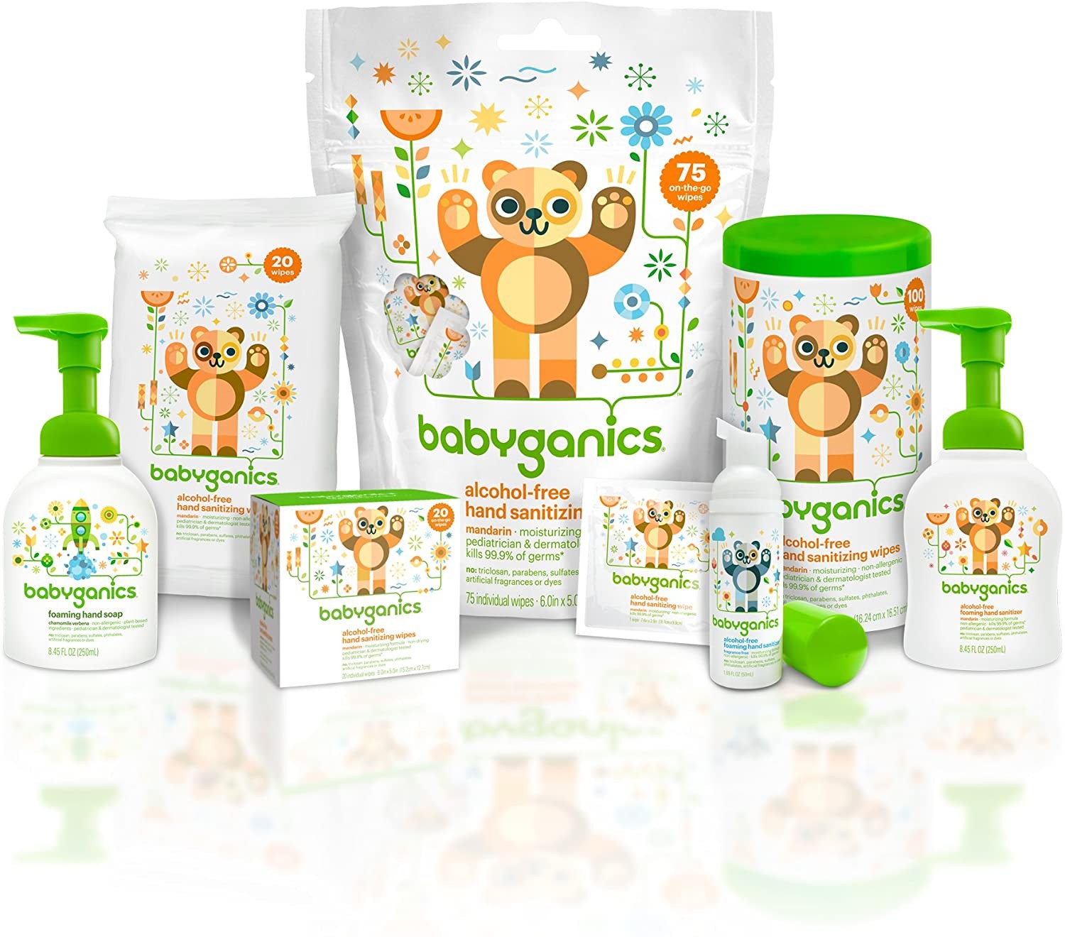 โฟมทำความสะอาดมือปลอดสารพิษ Babyganics On-The-Go Alcohol-Free Foaming Hand Sanitizer