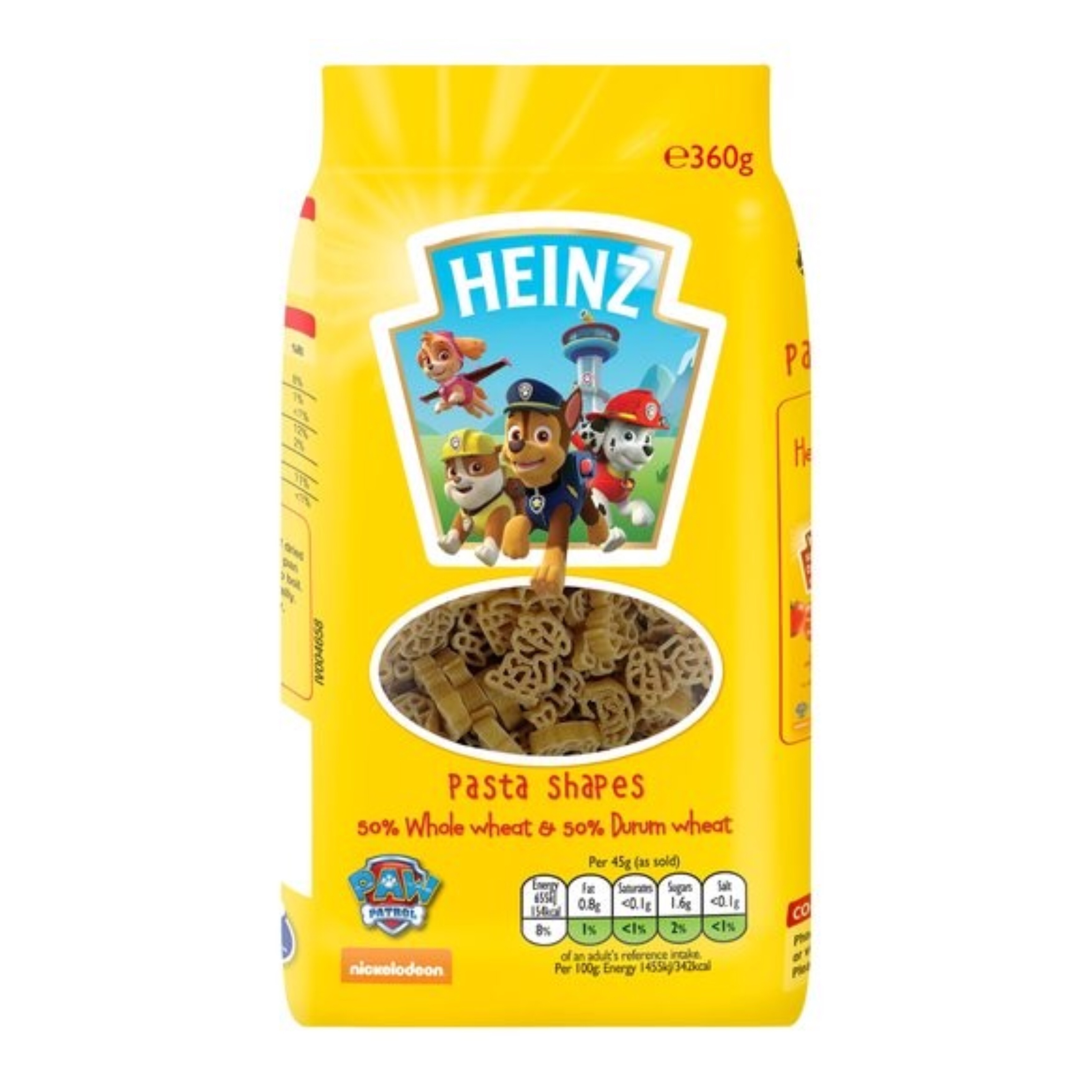 เส้นพาสต้าดูรัมโฮลวีทสำหรับเด็ก HEINZ Paw Patrol Pasta Shapes
