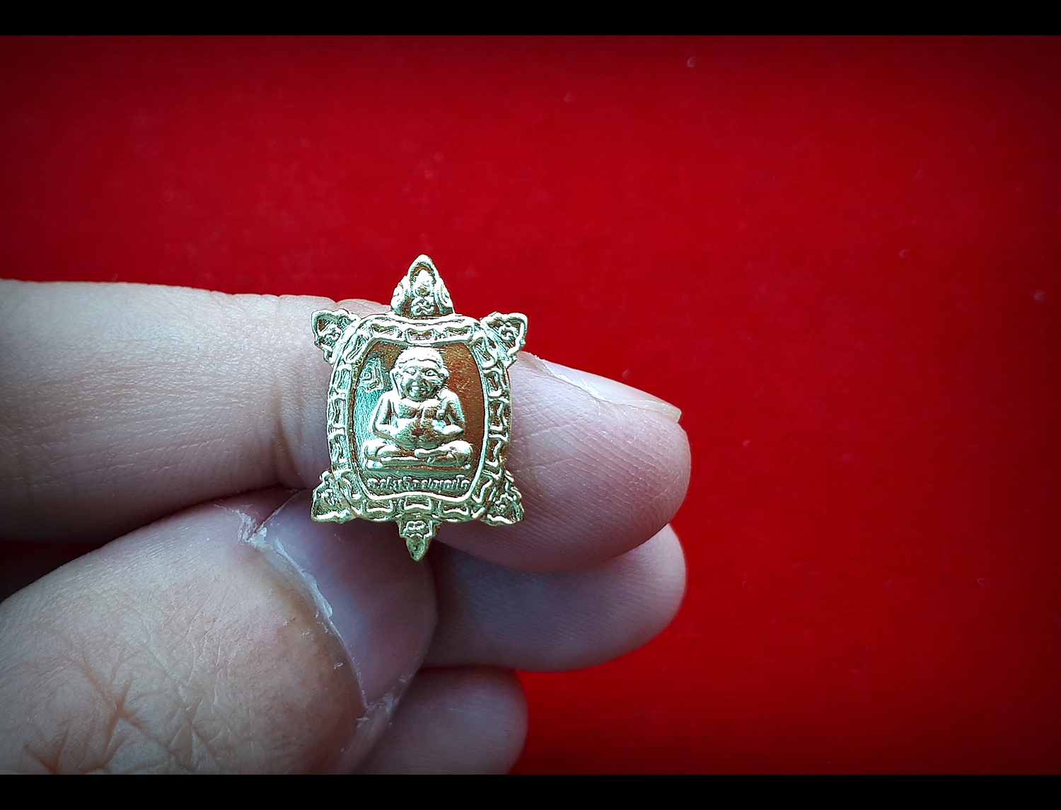 เหรียญ พญาเต่าเรือน (ขนาดจิ๋ว เม็ดแตง) หลวงปู่หลิว พิมพ์พระสังกัจจาย เนื้อฝาบาตร ปี2559