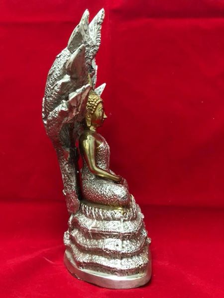 รูปหล่อ พระพุทธรูป ปางนาคปรก สองกษัตริย์ เนื้อทองเหลือง (หน้าตัก5นิ้ว)