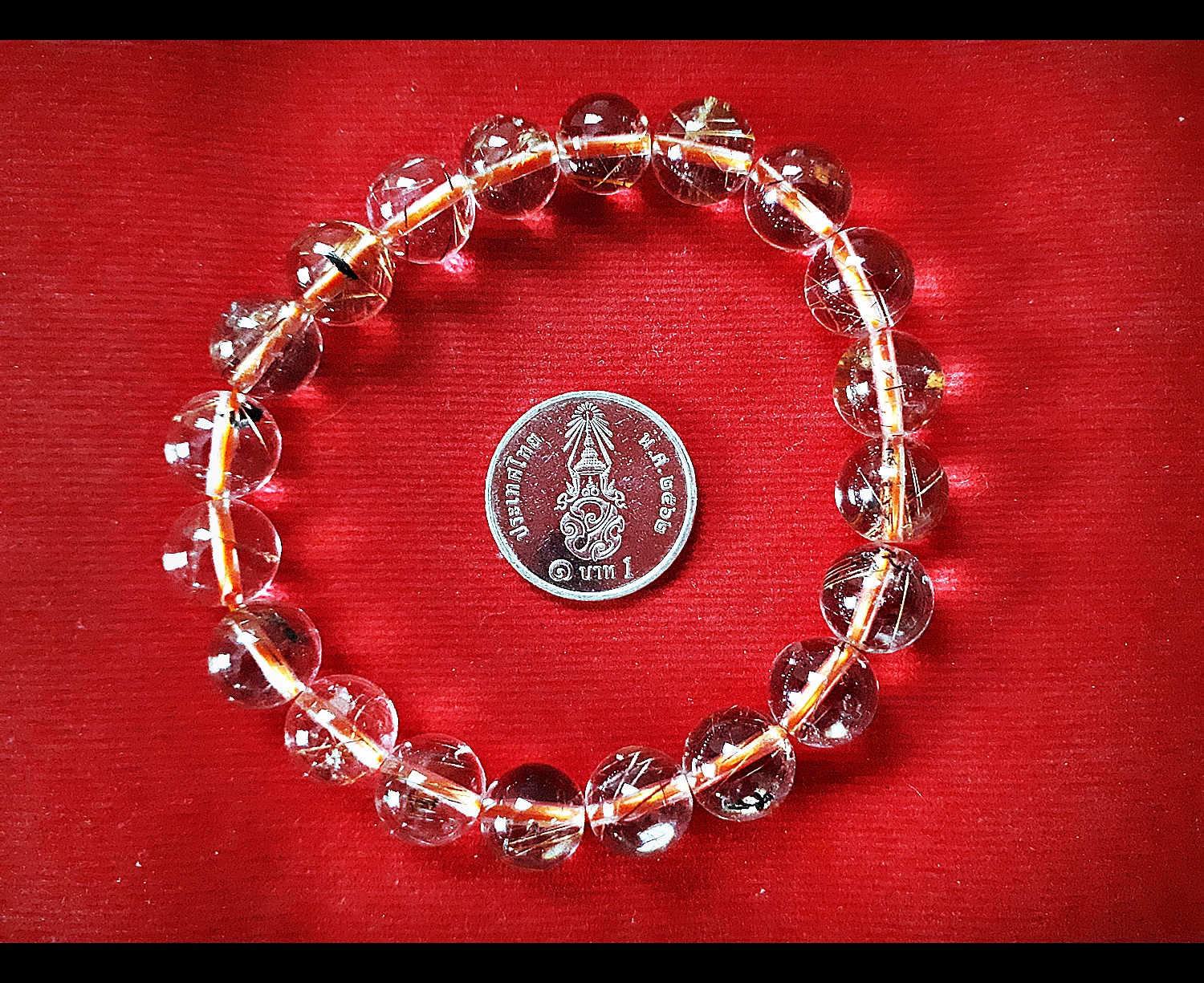 สร้อยข้อมือ ประคำกำไล หินควอตซ์ไหมทอง แท้๑๐๐% ( Golden Rutile Quartz ) - (เข้าพิธีแล้ว)