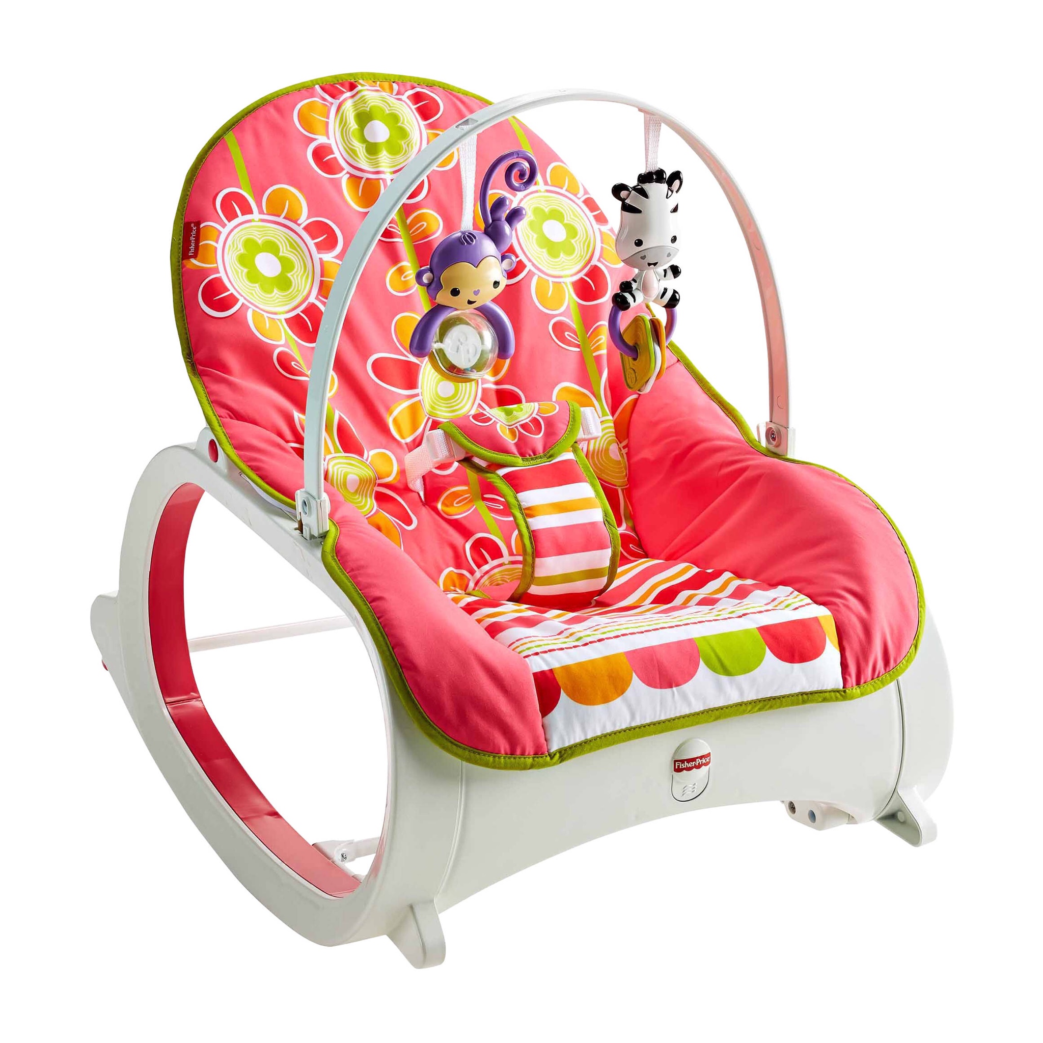 เปลโยกสั่นอัตโนมัติและเก้าอี้โยกเอนกประสงค์ Fisher-Price Infant-to-Toddler Rocker (Floral Confetti)