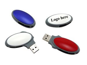 Flashdrive พลาสติก PVC USB Thumdrive พลาสติก PVC รุปวงรี