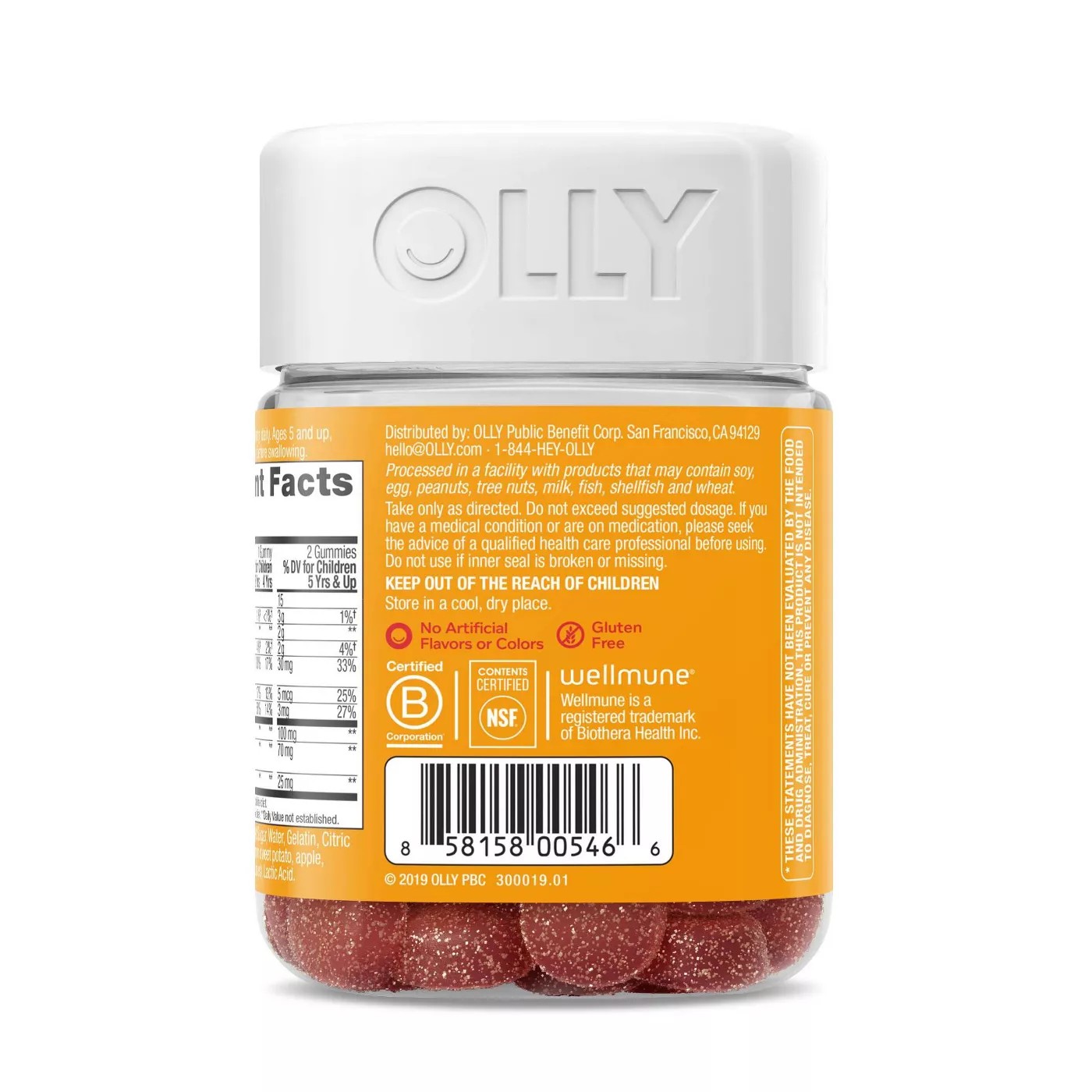 วิตามินเสริมระบบภูมิคุ้มกันชนิดกัมมี่สำหรับเด็ก OLLY Kids Immunity Immune System Support