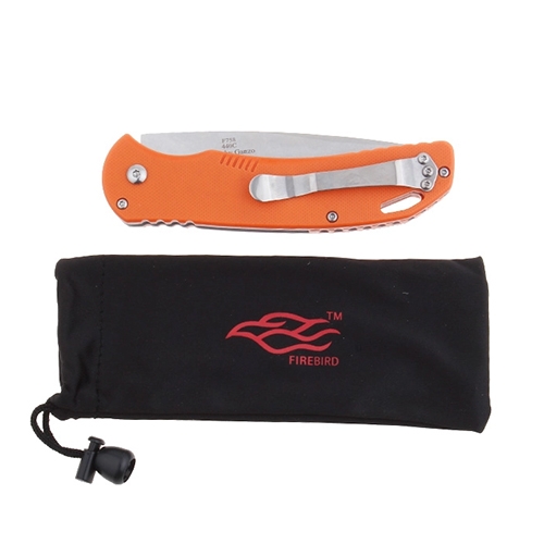 มีดพับ GANZO Firebird F7582-OR Folding Knife Button Lock (ด้ามสีส้ม)