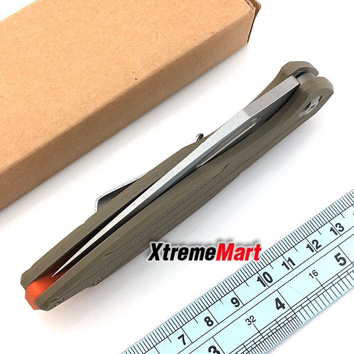 มีดพับ Eafengrow 001DY ใบดำ ด้ามดำ D2 Blade Pocket Knives G10 Handle (ด้ามสีทราย)