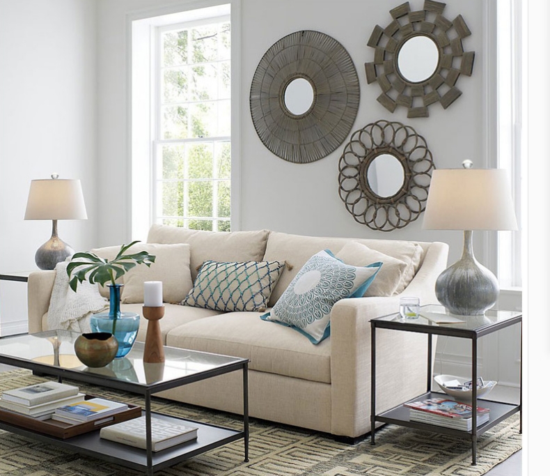 โคมไฟตั้งโต๊ะเซรามิกฐานวางโทนสีฟ้าเทาโบราณทรง Garlic bulb ร่องริ้วเส้นตรงแนวตั้ง โป๊ะผ้าโทนสีขาว [XG516]