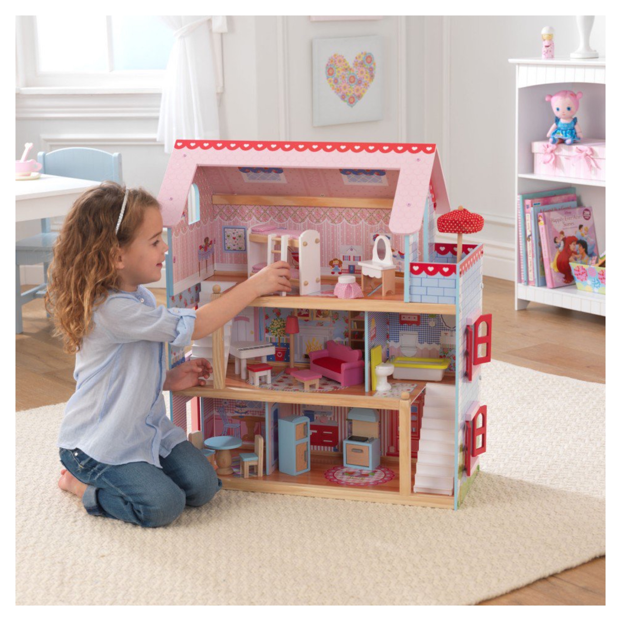 บ้านตุ๊กตาแสนอ่อนหวานขนาดกระทัดรัด Kidkraft Chelsea Doll Cottage