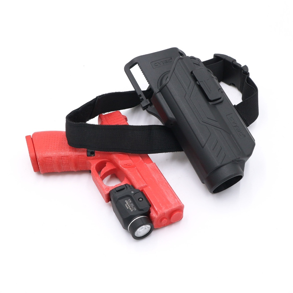 CYTAC thailand ซองพกนอก GLOCK 19 ติดไฟฉาย + เพลทลดต่ำ (ปลดล็อคนิ้วชี้)