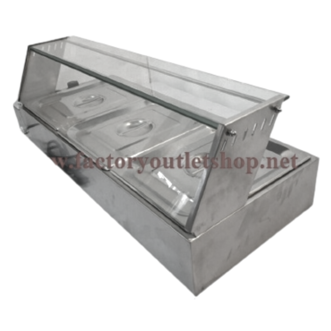 เคาเตอร์อุ่นอาหารไฟฟ้า 3 ช่อง ตู้อุ่นข้าวแกง ตู้โชว์อุ่นข้าวแกง Bain Marie
