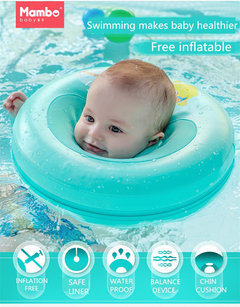 ห่วงยางสวมคอสำหรับทารกและเด็กเล็ก Mambo Baby Safety Swimming Neck Ring (Blue)