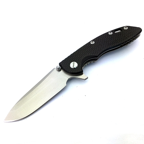 มีดพับ HINDERER CTS-\HP Titanium + G10 Handle D2 high speed steel blade folding knife for Camping hunting EDC tool (Carbon)
