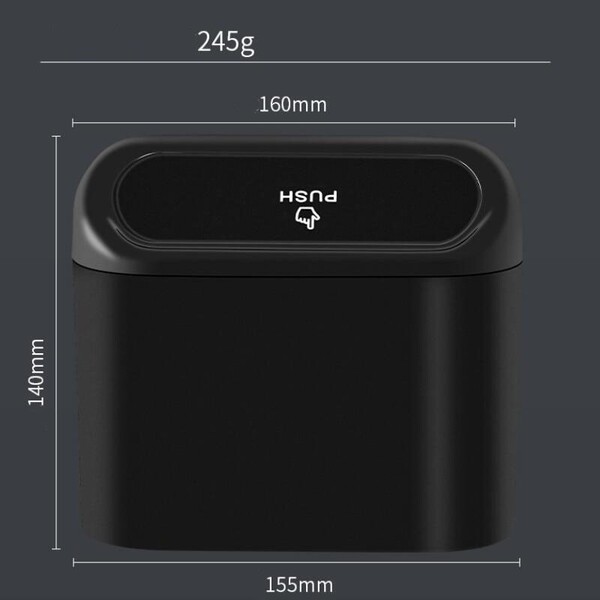 ถังขยะแขวนในรถ ถังขยะในรถฝาปิดอัตโนมัติ ขนาดกำลังดีใช้พื้นที่น้อย
