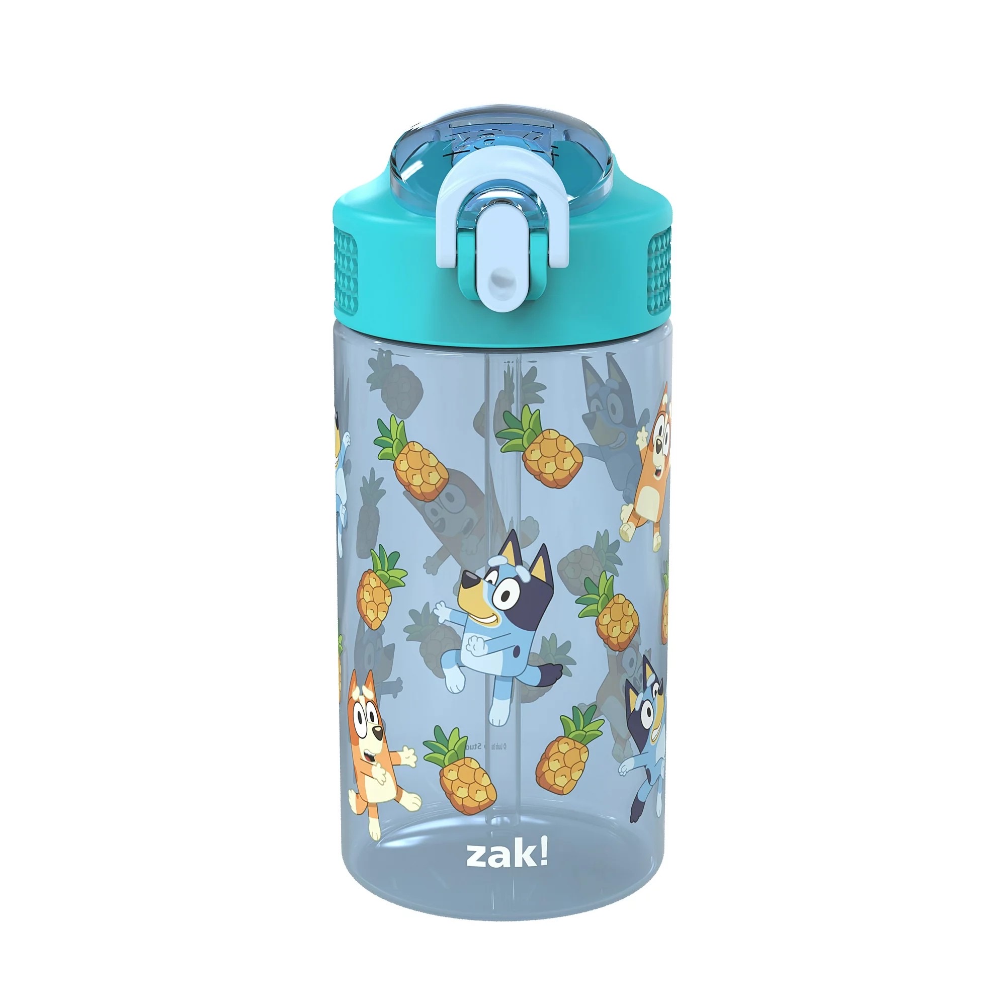 กระติกน้ำพร้อมหลอดดื่มสำหรับเด็ก Zak! Bluey 16 Oz. Reusable Water Bottle with Straw (Blue)