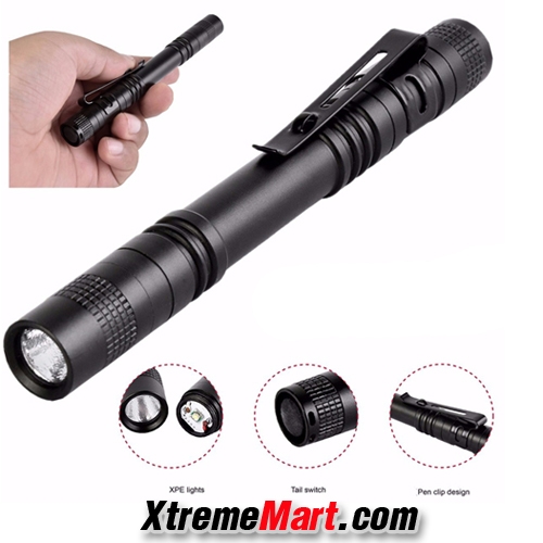 ไฟฉายปากกา LED CREE Q5 Penlight สว่าง 150 LM แสงขาว 1 โหมด (สีดำ)