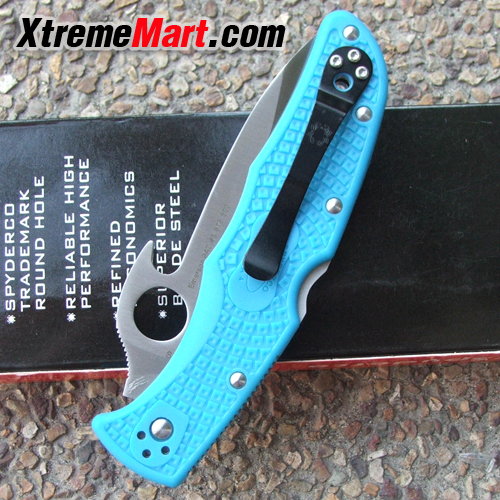 มีดพับ Spyderco Endura4 C10 PGYW Emerson Opening VG-10 Blade Tactical Folding Knife (สีฟ้า)