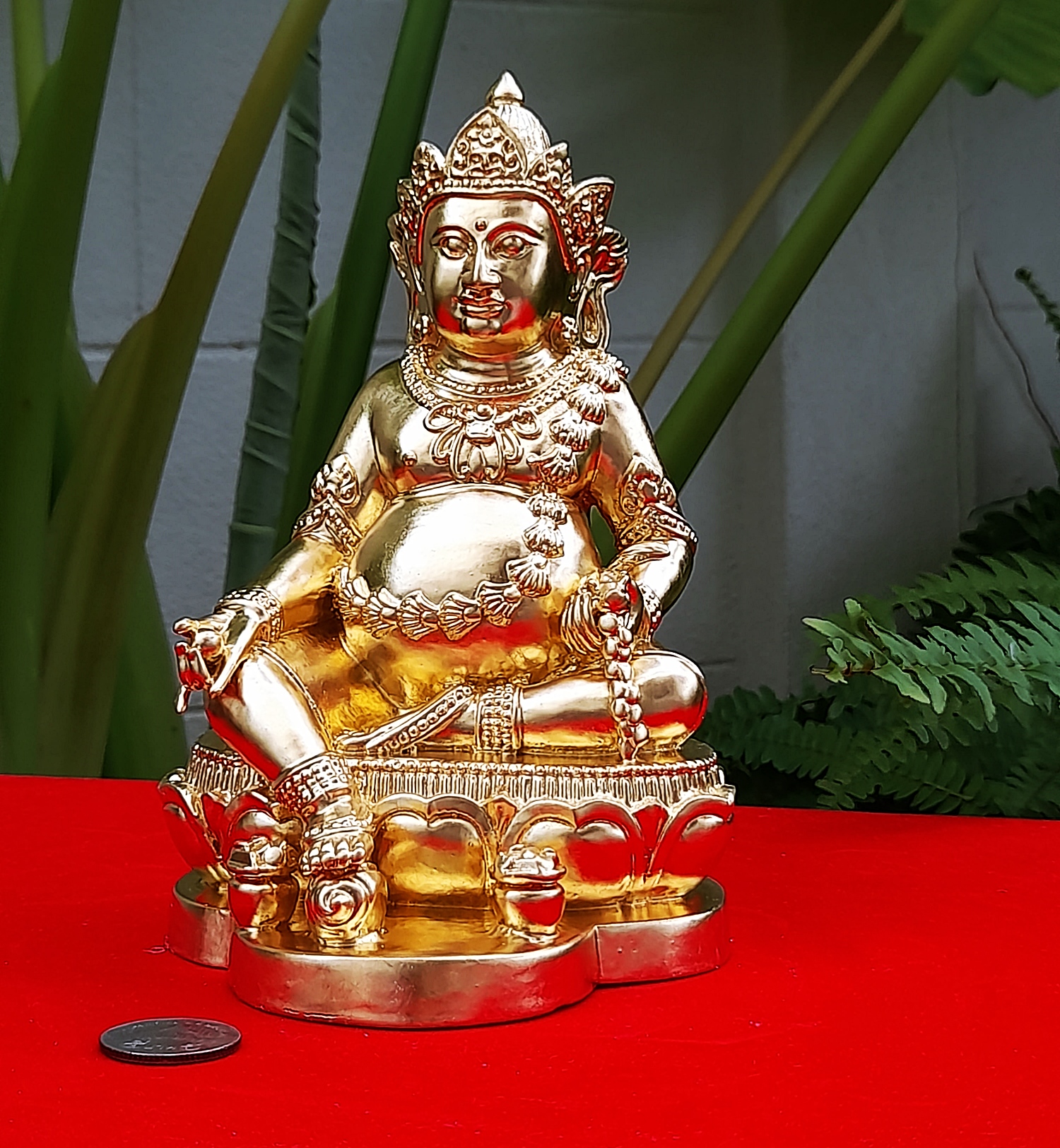 รูปหล่อ ท้าวเวสสุวรรณ ปาง ไฉ่ซิงเอี๊ย(ธนบดี) นั่งรับทรัพย์ เนื้อทองเหลือง ปิดทองแท้(ปิดทองก่อนปลุกเสก) ปี2564 - (เทพเจ้าแห่งโชคลาภ ความมั่งคั่ง) (ขนาดตั้งบูชา หน้าตัก4นิ้ว ฐาน4นิ้วครึ่ง สูง6นิ้ว) #พิธีนี้ไฉ่ซิงเอี๊ยท่านมาสงเคราะห์ปลุกเสกเอง