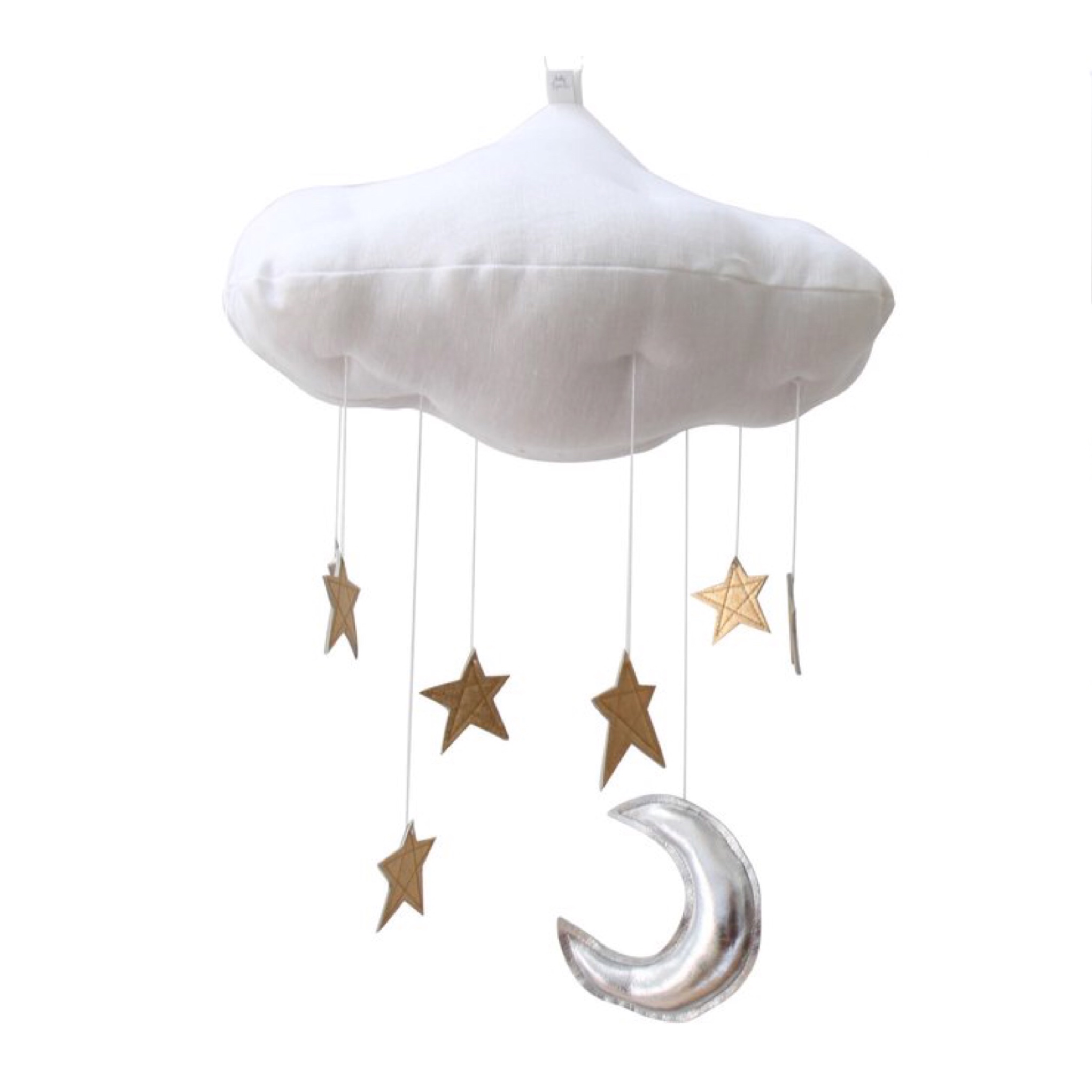 โมบายแขวนแสนน่ารัก Luxe Moon & Star Natural Dyed Cloud Mobile (White)