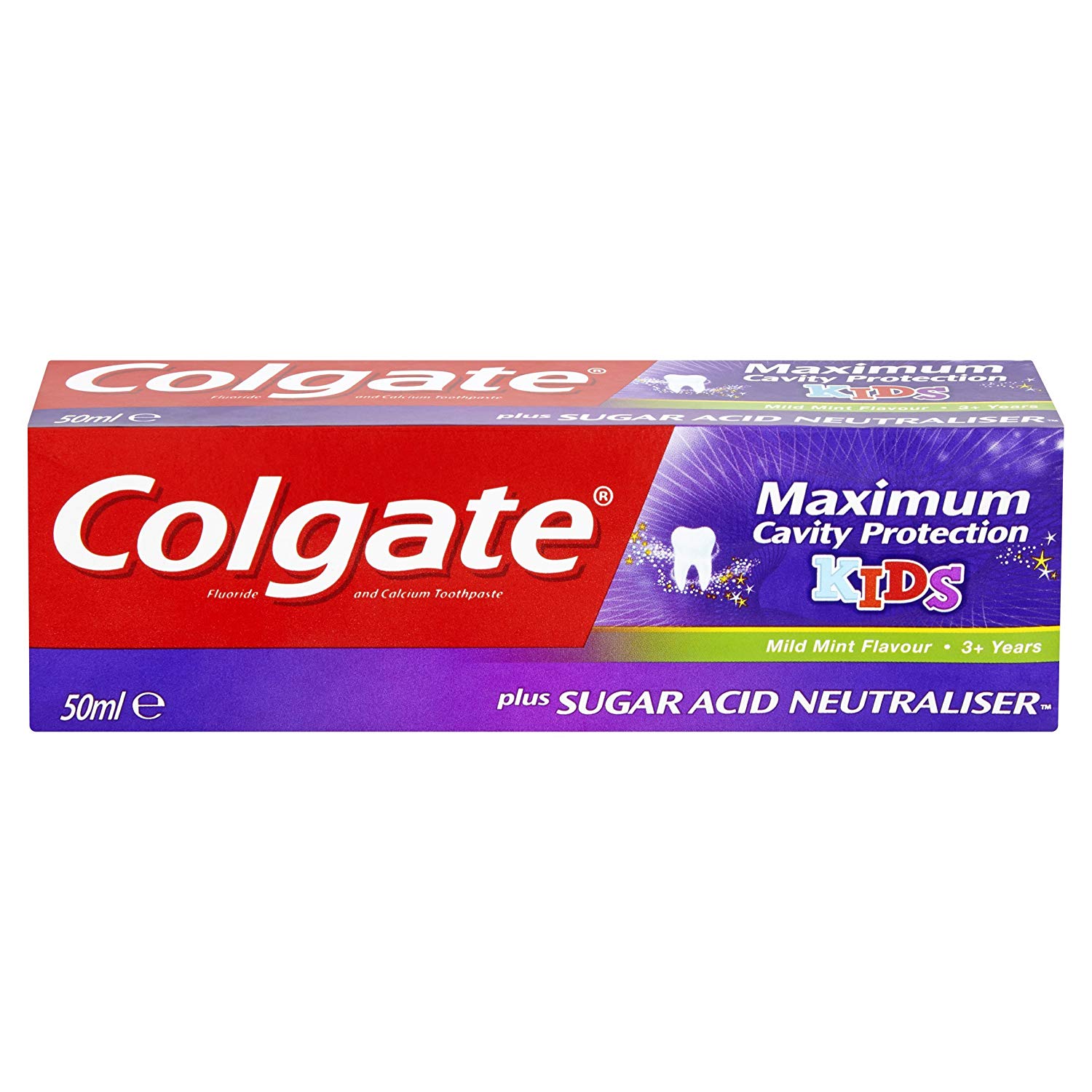 ยาสีฟันผสมฟลูออไรด์และแคลเซียมสำหรับเด็ก Colgate Kids Maximum Cavity Protection plus Sugar Acid Neutraliser