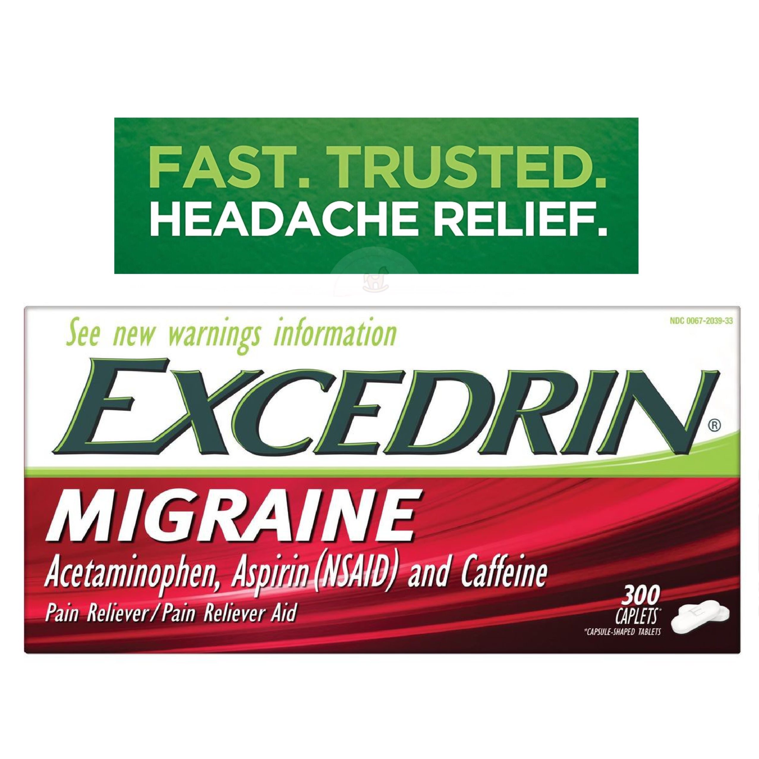 ยาบรรเทาอาการปวดไมเกรน gsk Excedrin Migraine (300 Caplets)
