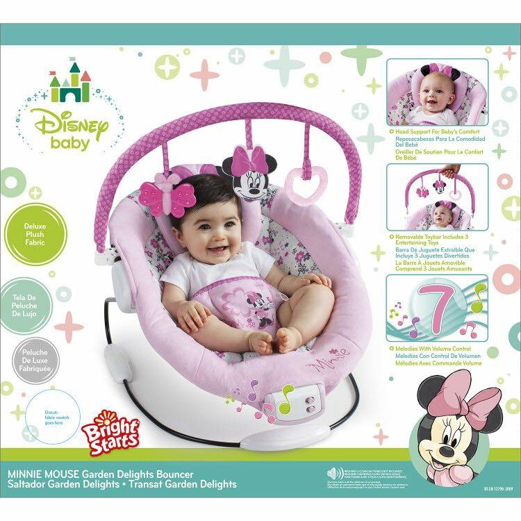 เปลสั่นอัตโนมัติสำหรับลูกสาว Bright Starts Disney Baby Minnie Mouse Garden Delights Bouncer