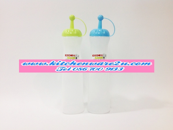P07882 ขวดซ๊อสใหญ่ สีขาว ทรงสูง (ราคาส่งต่อ 1 โหล: 12 อัน)