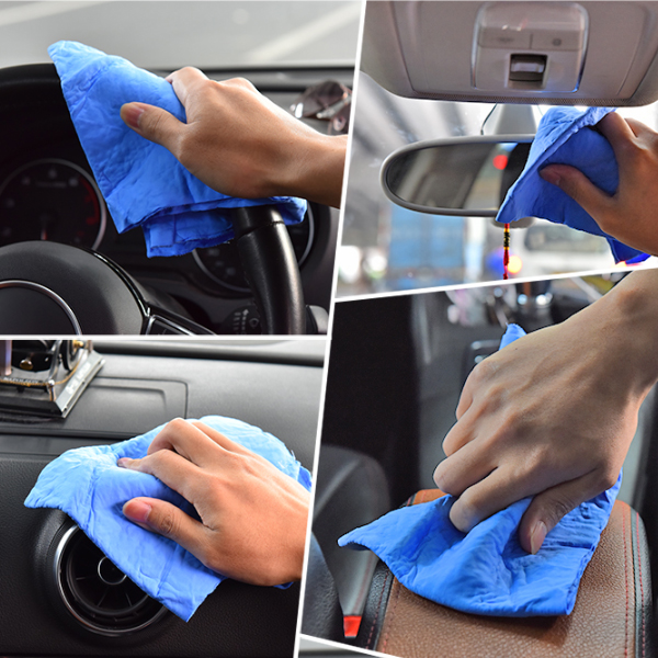 ผ้าชามัวร์ ผ้าเช็ดรถยนต์ ดูดซับน้ำดีมากแห้งเร็ว(สุ่มสี)