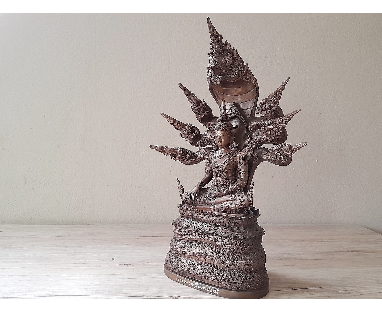 รูปหล่อ พระพุทธรูป สมเด็จองค์ปฐม ทรงเครื่องจักพรรดิ์ ปางพระนาคปรก (พระพุทธวิโมกข์มุนี หน้าตัก 5นิ้ว) ปี2560 #รับประกันแท้ - หลวงพ่อหนุน วัดพุทธโมกข์