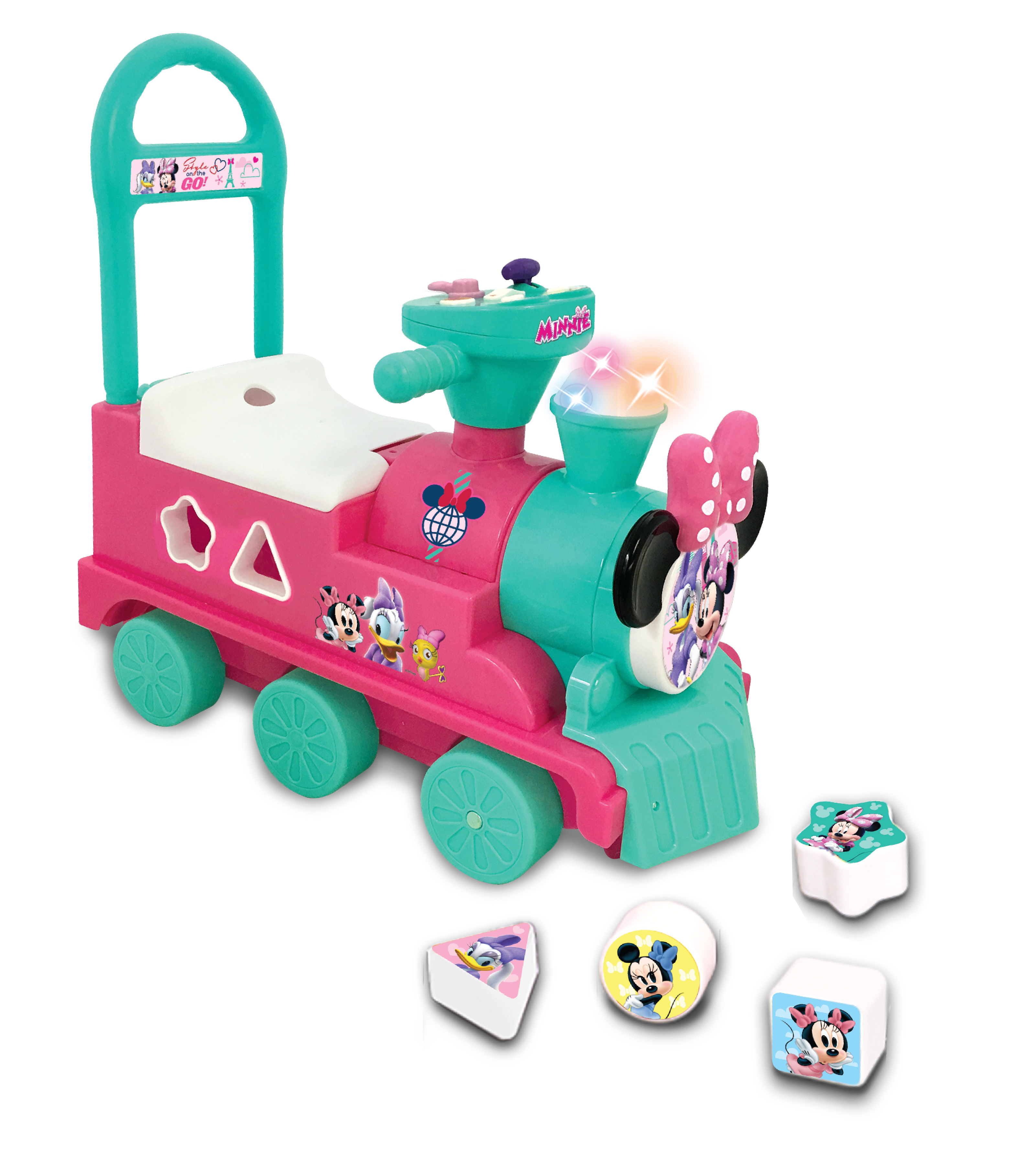 รถขาไถพร้อมกล่องหยอดบล็อค Kiddieland Play 'n Sort Activity Train Ride-On (Minnie Mouse)