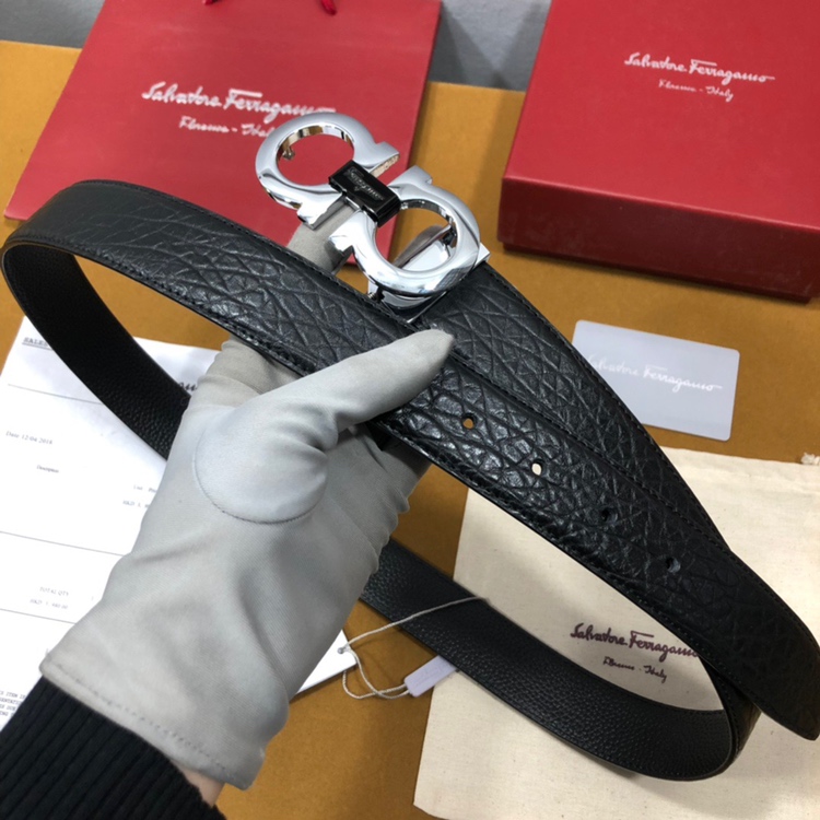 เข็มขัด ferra belt หัวเงินและทอง