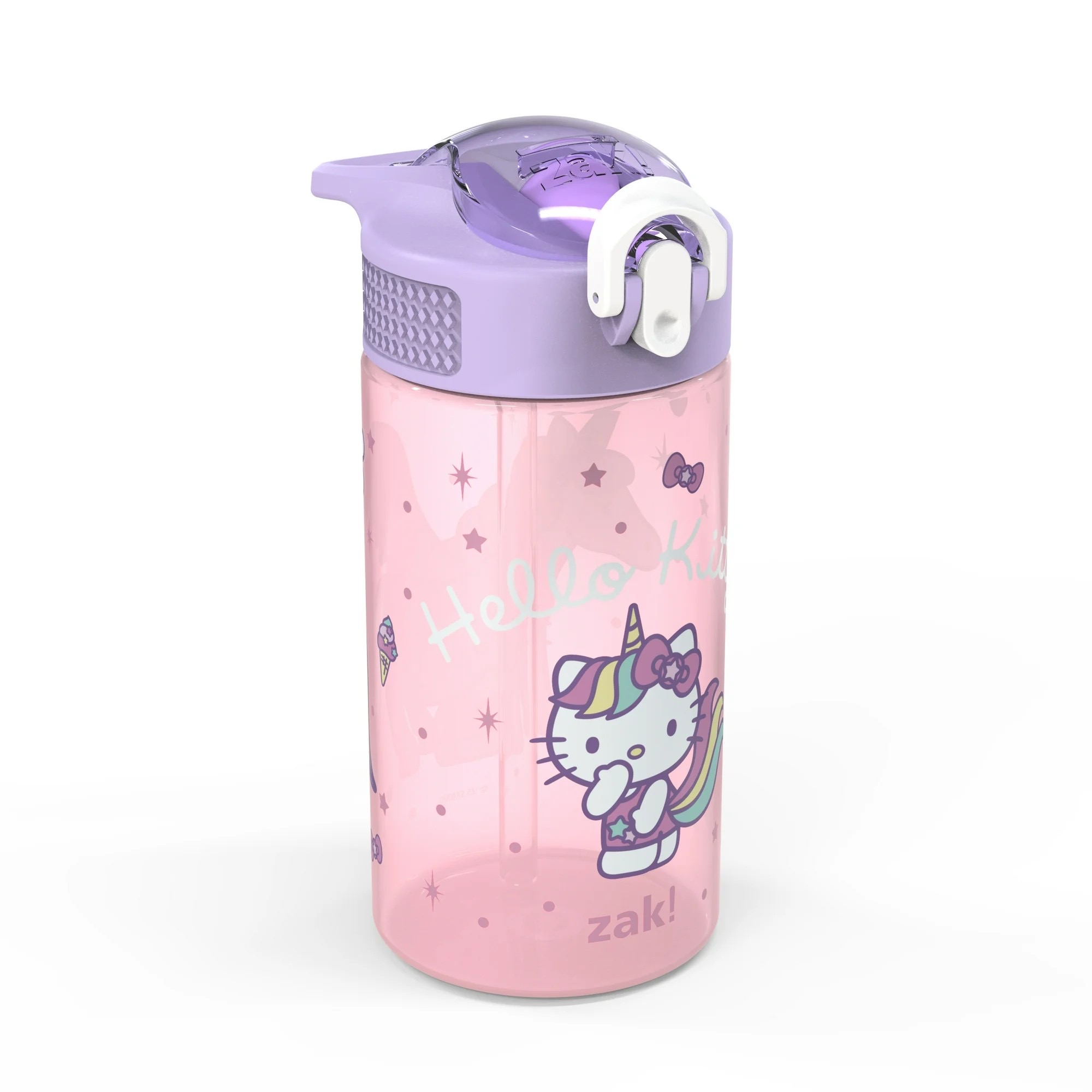กระติกน้ำพร้อมหลอดดื่มสำหรับเด็ก Zak! Hello Kitty 16 Oz. Reusable Water Bottle with Straw