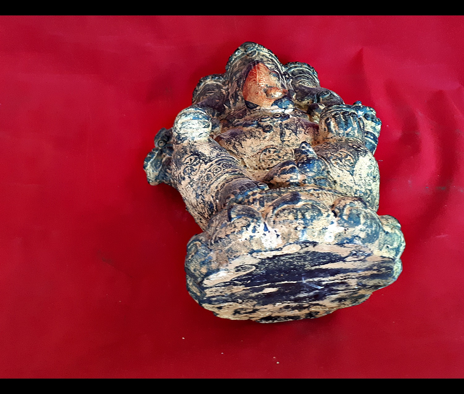 พระพิฆเนศ ปางประทานพร ทำเก่าโบราณ หน้าตัก 9นิ้ว เนื้อหิน