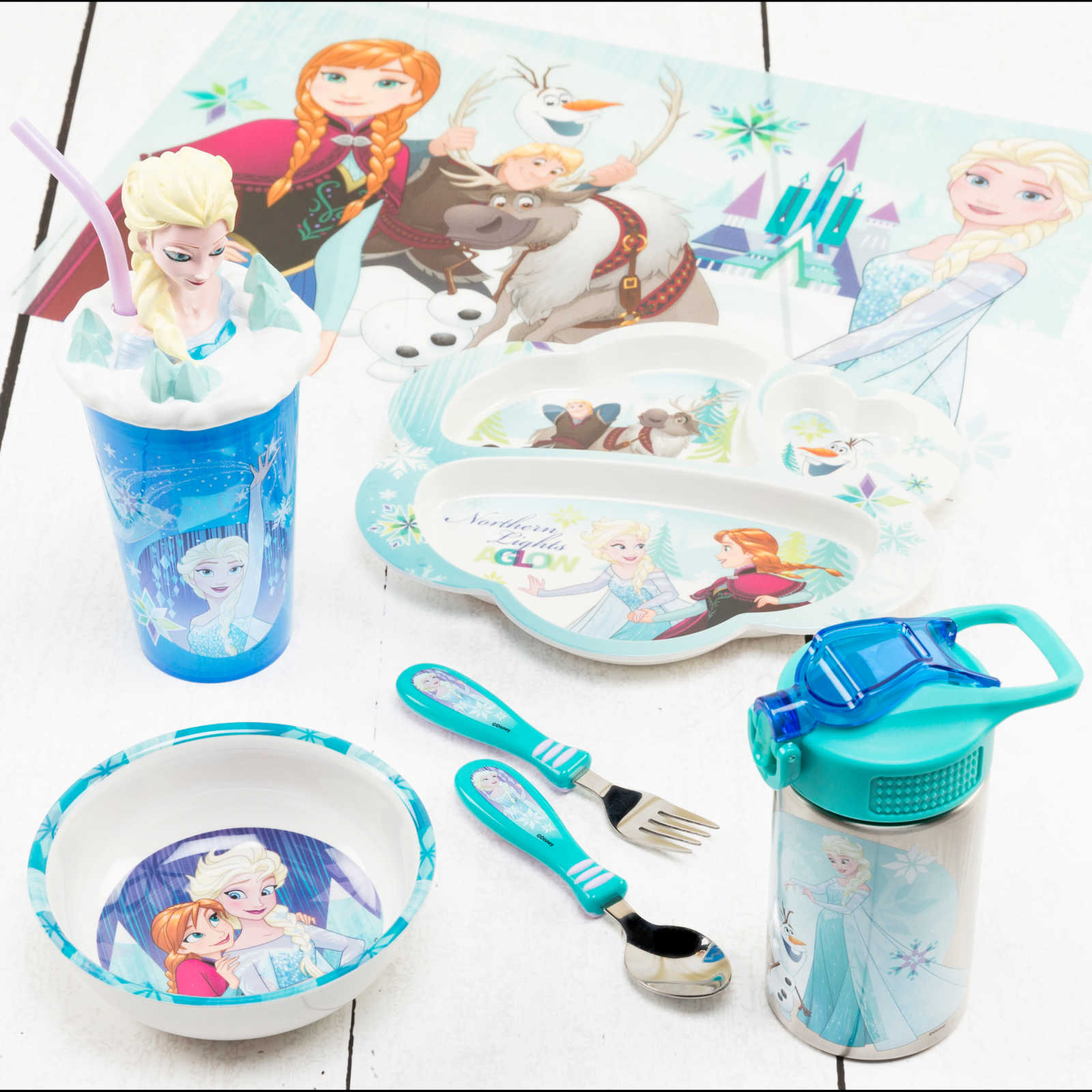 กระติกน้ำสเตนเลสพร้อมหลอดดื่ม Zak! Frozen Stainless Steel Reusable Water Bottle