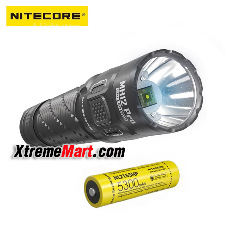 ไฟฉาย Nitecore MH12 Pro Multi-Task Hybrid series LED NiteLab UHi 40 LED แสงขาว 3300 ลูเมน USB-C Rechargeable พร้อมแบตเตอรี่ 21700 x1ก้อน