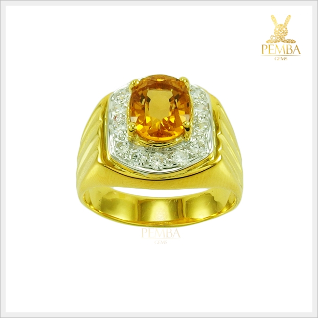 แหวนซิทริน เงินแท้ชุบทอง ใส่เสริมบารมี เพิ่มความมั่นใจ แหวนพลอยแท้