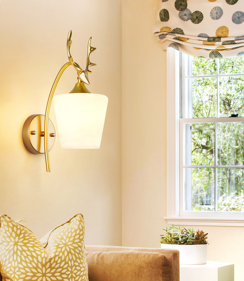 โคมไฟติดผนังภายในรูปหัวกวาง [W-3030]