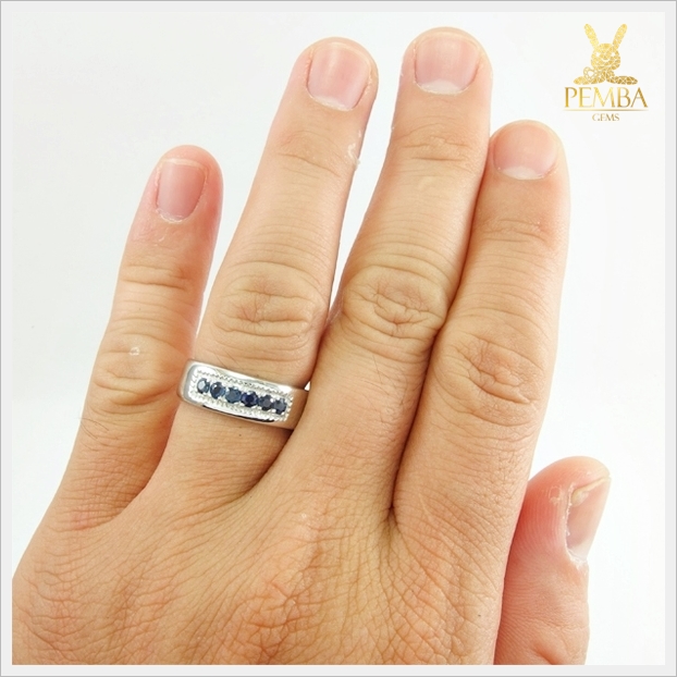 แหวนไพลินแท้ เงินแท้925 ชุบทองคำขาว เป็นที่รัก มีผู้ศรัทธาเชื่อมั่น