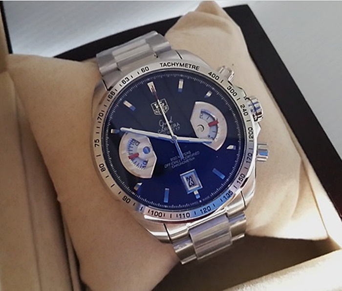 นาฬิกา Tag Heuer เกรด Mirror รุ่น Grand Carera Calibre 17 RS2 สีเงิน สายเลสสีเงิน หน้าปัดสีดำ สวยสุดๆ