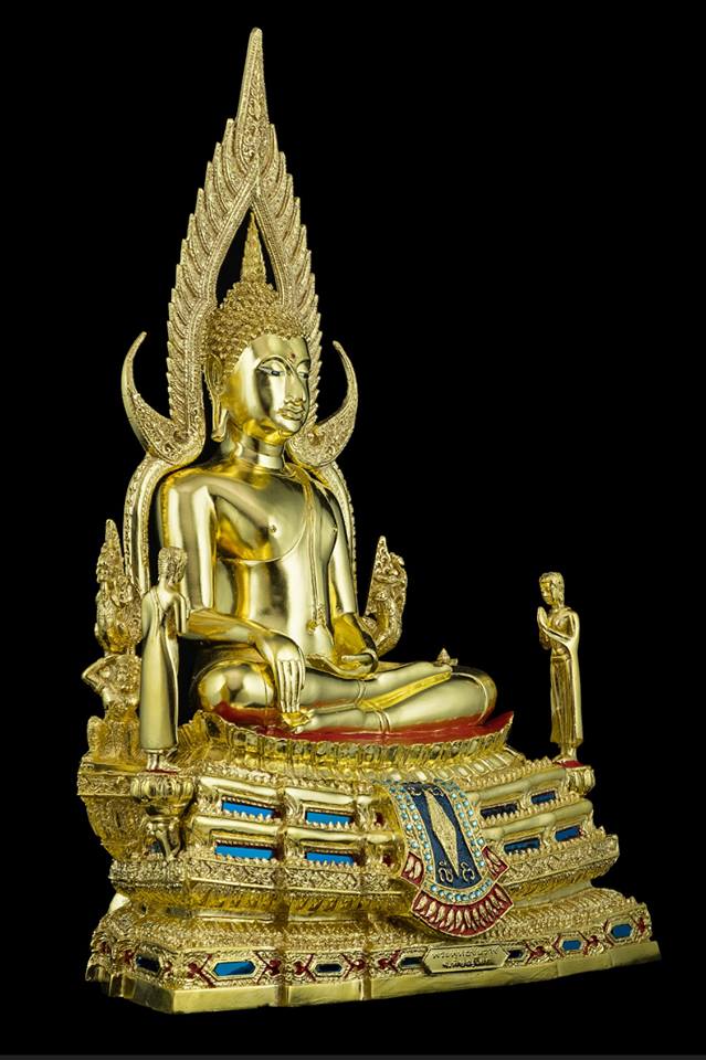 รูปหล่อ พระพุทธชินราช (หน้าตัก12นิ้ว) เนื้อทองเหลือง (ลงลัก ปิดทองแท้) (พร้อมอัครสาวก พระโมคคัลลา-พระสารีบุตร)