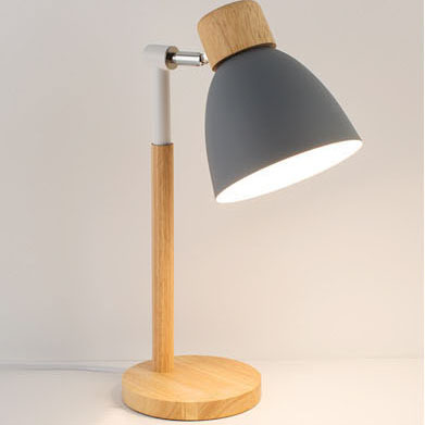 โคมไฟตั้งโต๊ะ ทรงถ้วยแก้วหัวไม้ สไตล์มูจิ