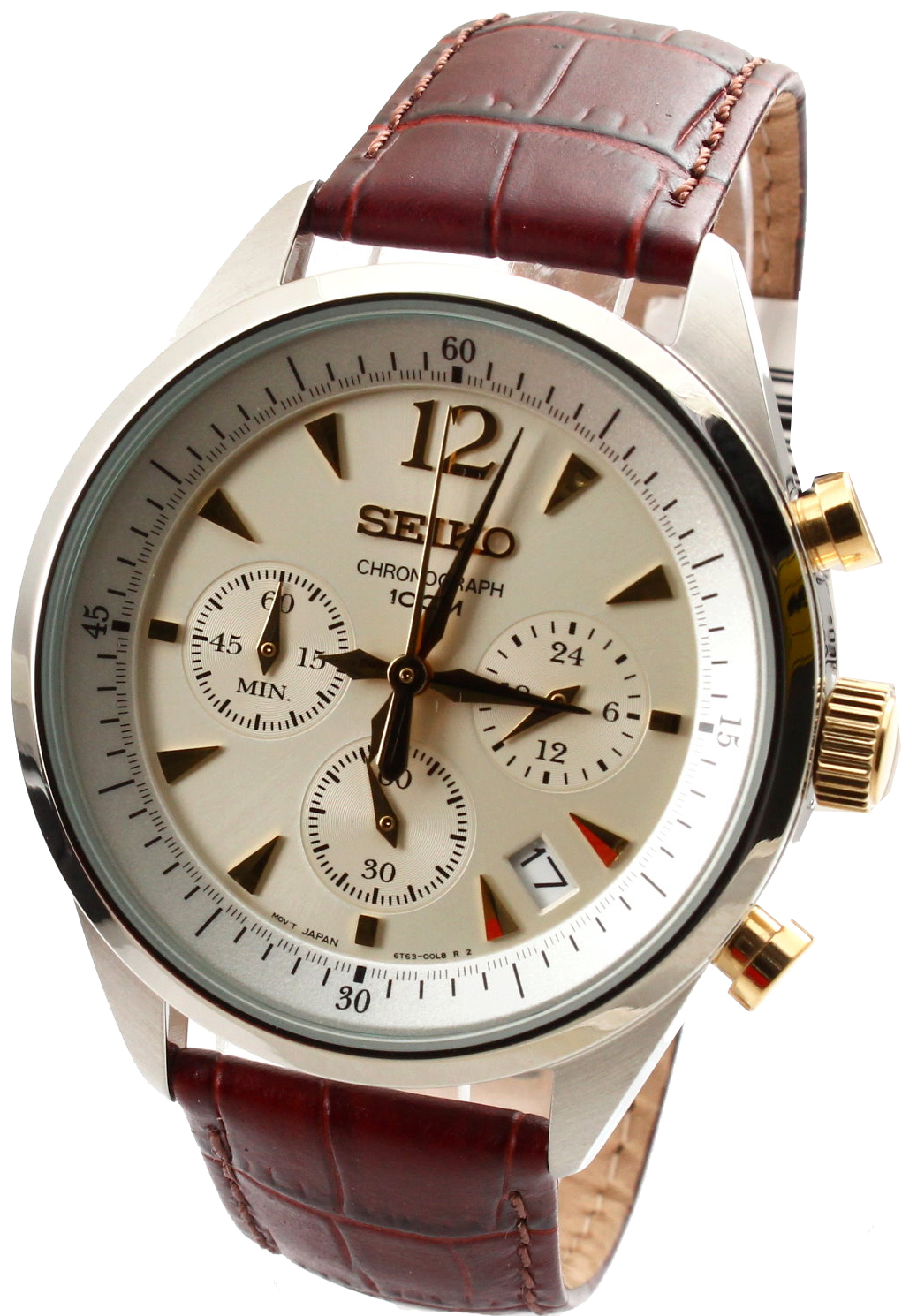 Karnvera Shop นาฬิกาข้อมือผู้ชาย Seiko Chronograph Quartz 100M SSB069P1 Men's Watch