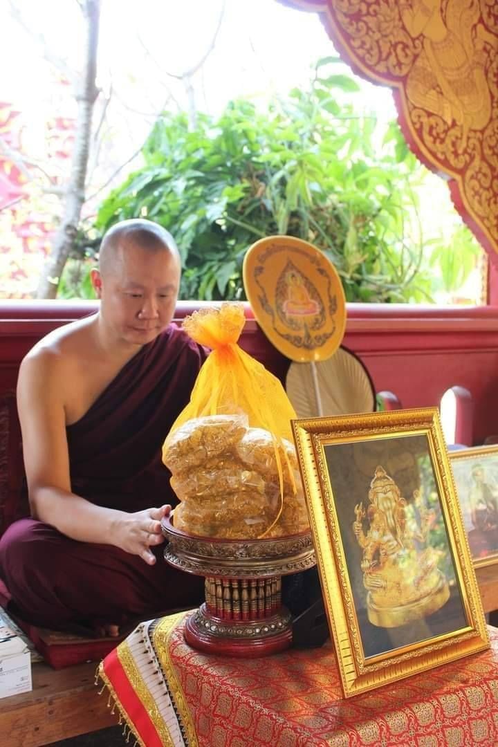 พระพิฆเณศ รับทรัพย์ - ครูบากฤษดา สุเมโธ วัดสันพระเจ้าแดง(วัดป่ายาง) จ.ลำพูน