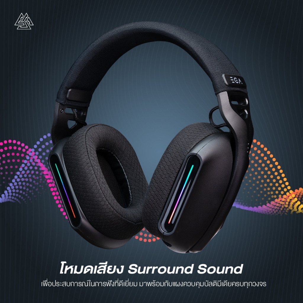 หูฟังเกมมิ่งไร้สาย EGA TYPE H16 ใช้งานbluetooth, Wireless,สายAUX3.5 Gaming Headset RGB ไมค์ถอดได้