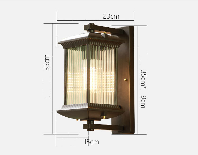 โคมไฟติดผนังภายนอกติดระเบียง ทรงสี่เหลี่ยมสีดำสไตล์ยุโรปโมเดิร์น [VC-01]