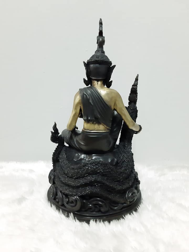 รูปหล่อ ปู่ฤาษีปู่ภุชงค์นาคราช เนื้อทองเหลือง (ขนาด สูง14นิ้ว ฐานกว้าง7.5นิ้ว)