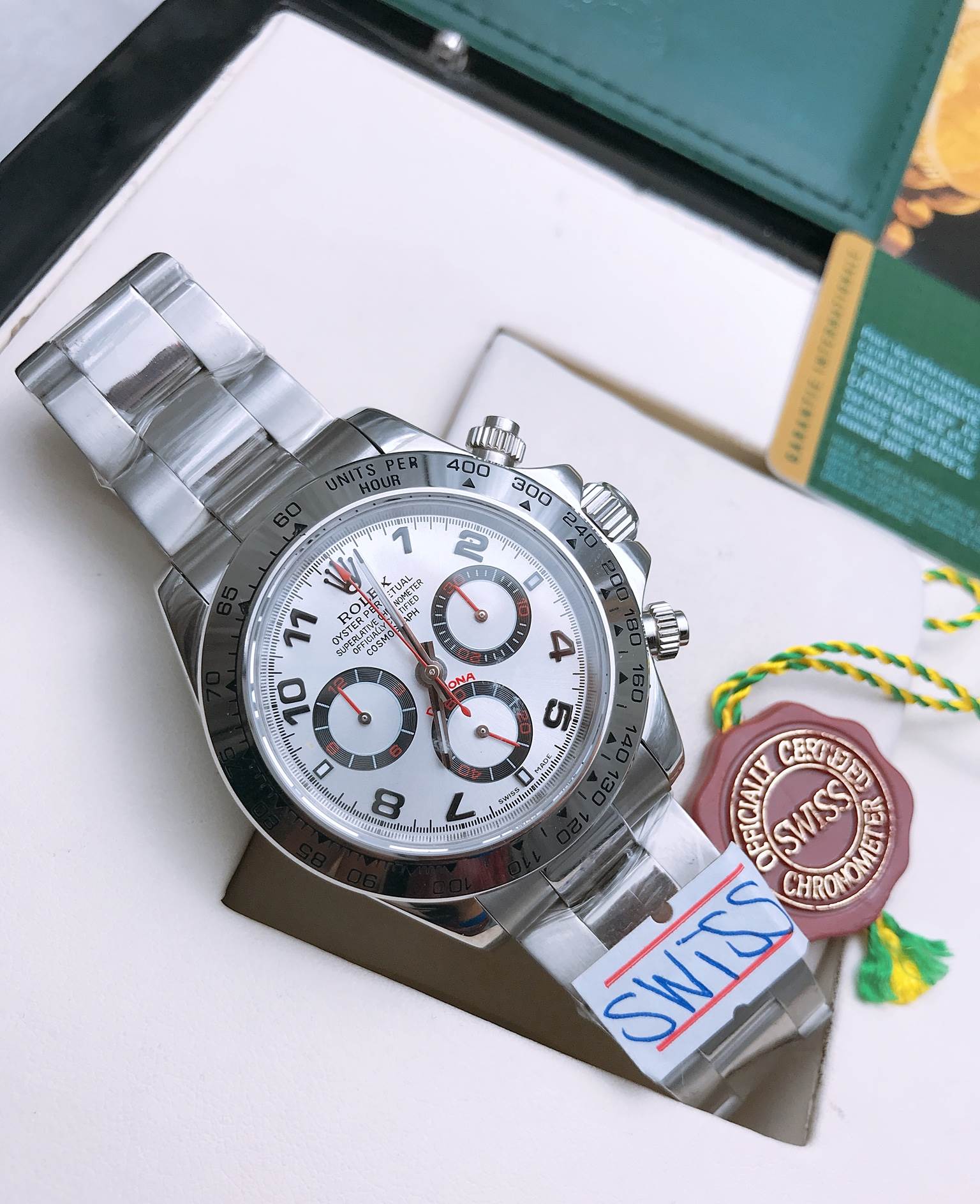 นาฬิกา Rolex Cosmograph Daytona White Dial Ceramic 116509 Swiss Grade