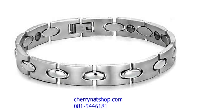 พร้อมส่งสร้อยข้อมือแม่เหล็กเพื่อสุขภาพ สร้อยข้อมือไทเทเนียมเจอรเมเนียม รุ่นX