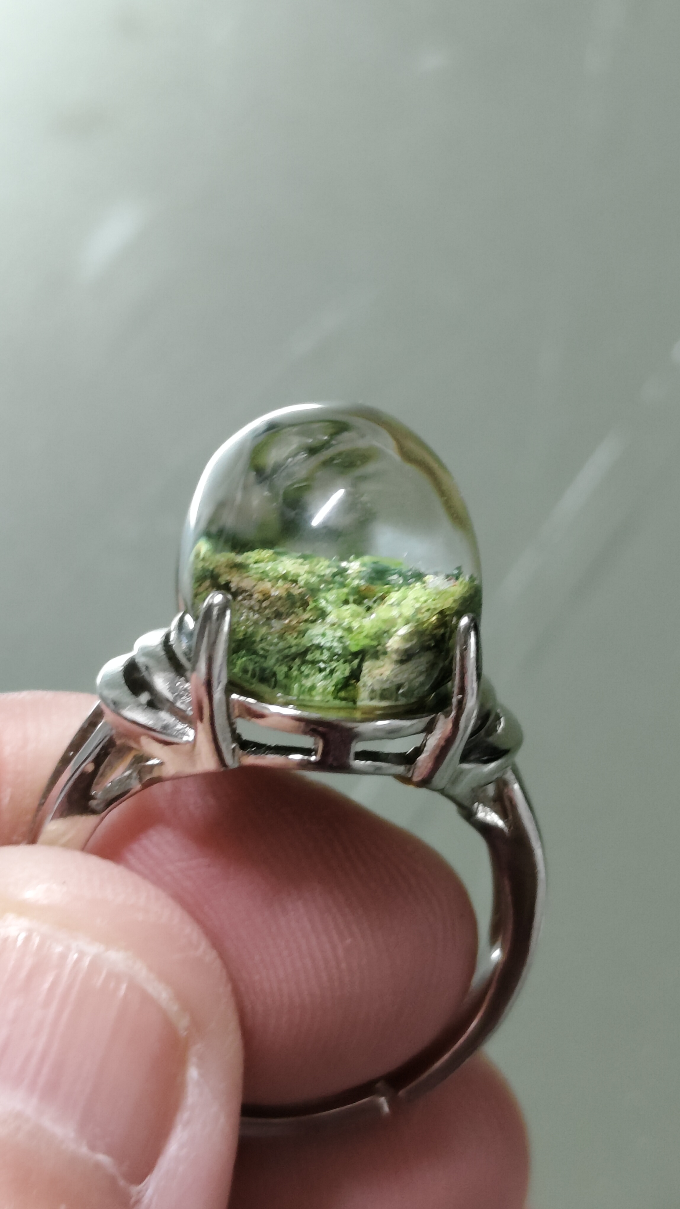 #แหวนแก้วโป่งข่าม(ปวกเขียว)รหัสm-0047