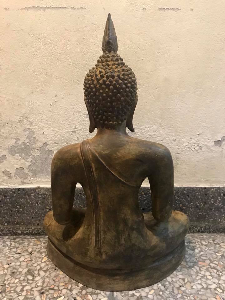 รูปหล่อ พระพุทธรูปสุโขทัย (หน้าตัก14นิ้ว สูง22นิ้ว) เนื้อทองเหลือง ใต้ฐานดินไทย