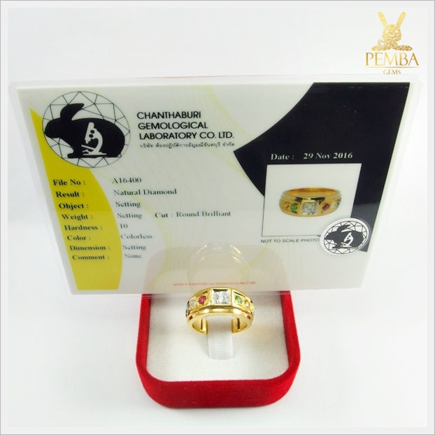 แหวนทองนพเก้าแท้ เพชรแท้ อัญมณีมงคลสูงสุด 9 ชนิด(สามารถสั่งทำได้ค่ะ)